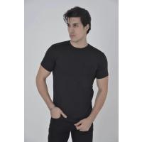Erkek File Cepli Slim Fit T-shirt - Siyah