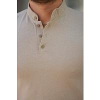 Erkek Hakim Yaka Dokuma Pamuklu Kumaş Kısa Kollu T-shirt