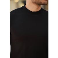 Erkek Ince çizgi Dokulu Kısa Kollu T-shirt