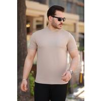 Erkek Ince çizgi Dokulu Kısa Kollu T-shirt