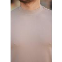 Erkek Ince çizgi Dokulu Kısa Kollu T-shirt