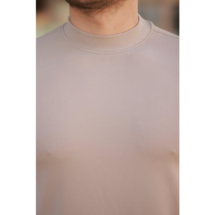 Erkek Ince çizgi Dokulu Kısa Kollu T-shirt