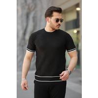 Erkek Jakarlı Ribanalı Kısa Kollu T-shirt