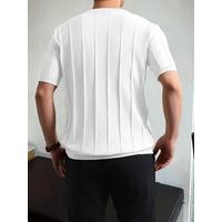 Erkek Kısa Kollu Bisiklet Yaka çizgili Triko Tshirt