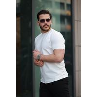Erkek Kısa Kollu çizgi Kabartma Detaylı T-shirt