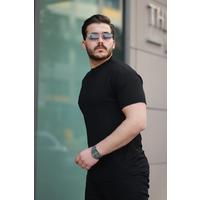 Erkek Kısa Kollu örgü Kumaş Bisiklet Yaka T-shirt