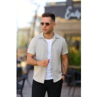 Erkek Kısa Kollu örme Kumaş Pamuklu Gömlek