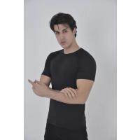 Erkek Omuz Fileli Slim Fit T-shirt - Siyah