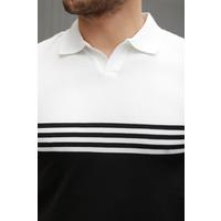 Erkek Parça Renk Yakalı Kısa Kollu T-shirt