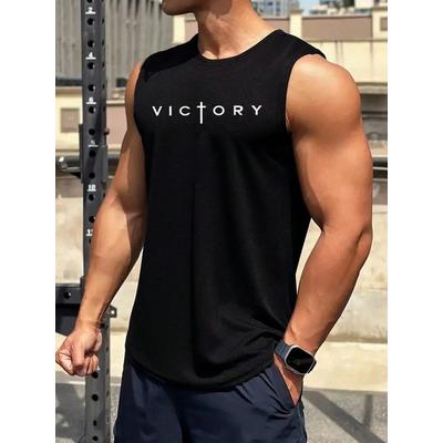 Erkek Sıfır Kol Victory Baskılı Süprem Bluz