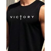 Erkek Sıfır Kol Victory Baskılı Süprem Bluz