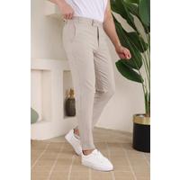 Erkek Slim Fit Likralı Bilek Boy Kumaş Pantolon