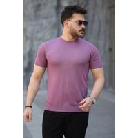 Erkek Viskon Kumaş Bisiklet Yaka Basic Tişört