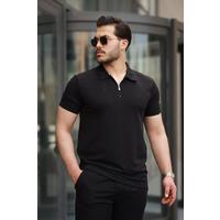 Erkek Yakalı Fermuarlı T-shirt Pantolon Ikili Rahat Takım