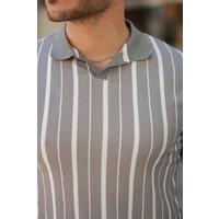 Erkek Yakalı örme Kumaş Kısa Kollu T-shirt