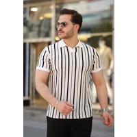 Erkek Yakalı örme Kumaş Kısa Kollu T-shirt