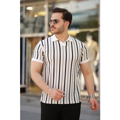 Erkek Yakalı örme Kumaş Kısa Kollu T-shirt