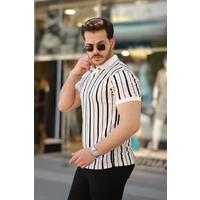 Erkek Yakalı örme Kumaş Kısa Kollu T-shirt