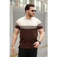 Erkek Yakalı Parça Renk Kısa Kollu T-shirt