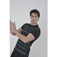 Erkek Yakalı Slim Fit Pike Çizgili T-Shirt - Siyah