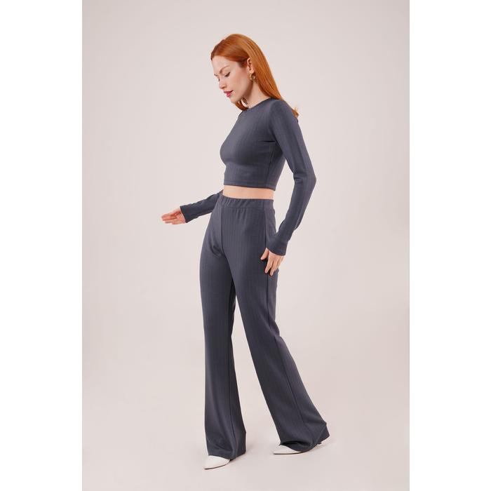 Fitilli Bluz Ve Pantolon Antrasit İkili Takım