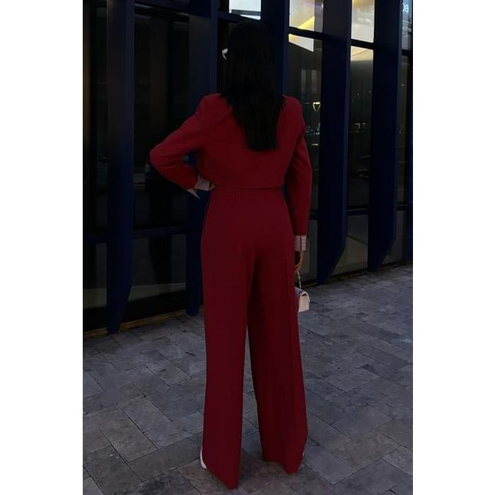 Garni Detaylı Crop Ceketli Takım 10075