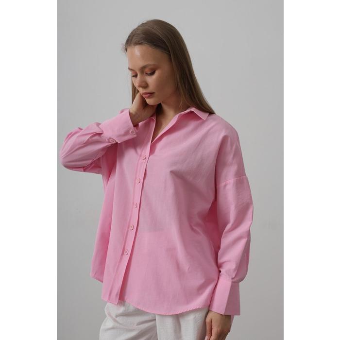 Geniş Manşet Detaylı Gömlek - Pembe