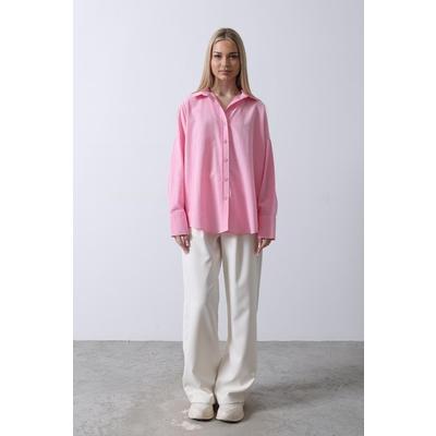 Geniş Manşet Detaylı Gömlek - Şeker Pembe