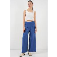 Geniş Paça Pileli Pantolon 6718 - İndigo