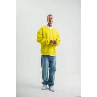 Geniş V Yaka Kol Ribana Detaylı SweatShirt - Sarı