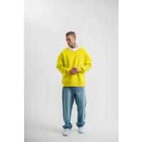 Geniş V Yaka Kol Ribana Detaylı SweatShirt - Sarı