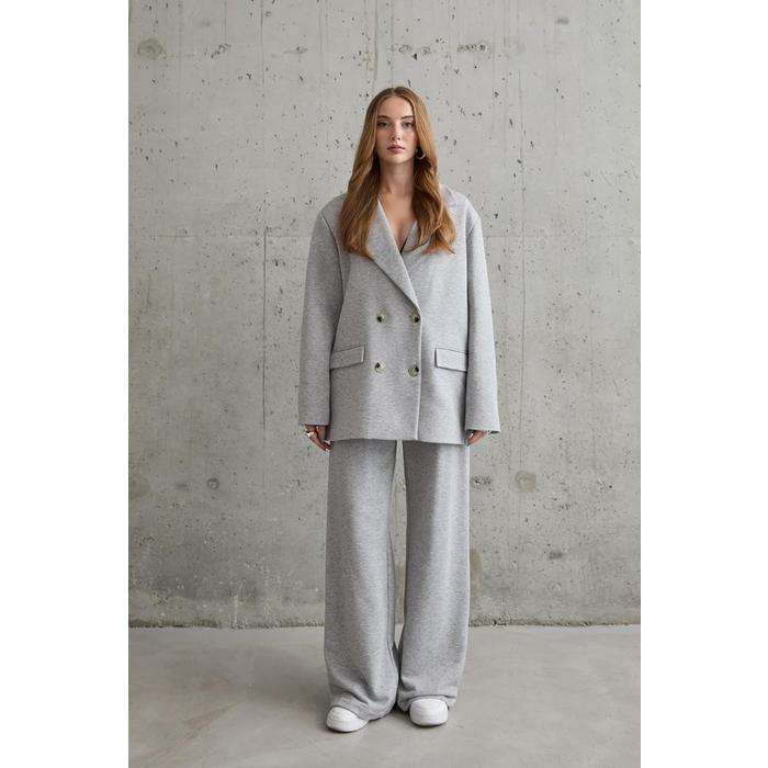 Gri 3-İplik Comfort Ceket Ve Pantolon Takım