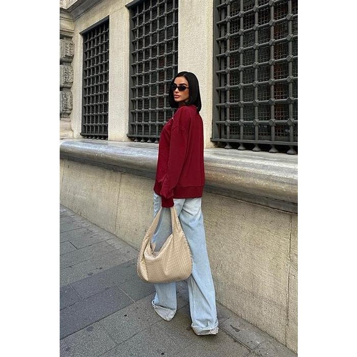 Gümüş Taşlı Sweatshirt 8052