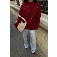 Gümüş Taşlı Sweatshirt 8052