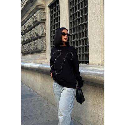 Gümüş Taşlı Sweatshirt 8052