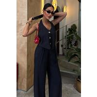 Halter Yaka Yelekli Modal Takım 10144