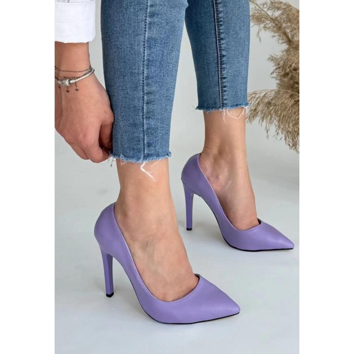 Hillar Lila Cilt Stiletto Ayakkabı