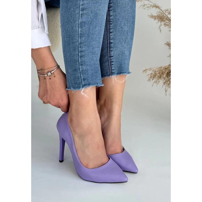 Hillar Lila Cilt Stiletto Ayakkabı