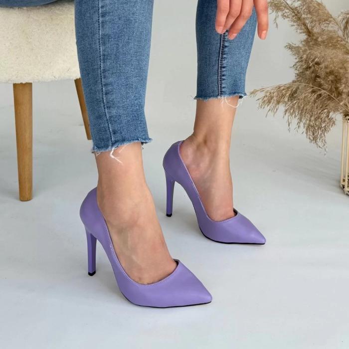 Hillar Lila Cilt Stiletto Ayakkabı
