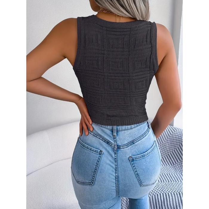 Kadın Askılı Bisiklet Yaka Güpüs Dekolteli Triko Crop Bluz