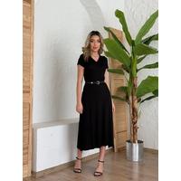Kadın Kısa Kollu V Yaka Maxi Boy Elbise 124 Cm