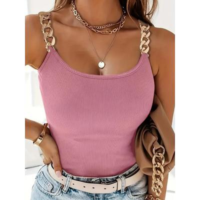 Kadın Kolsuz Zincir Askılı Kaşkorse Bodycon Bluz