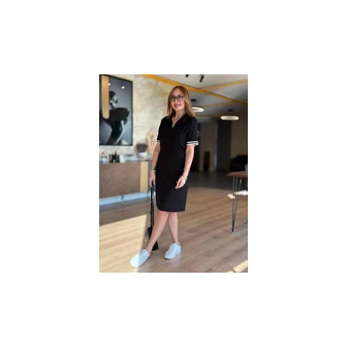 Kadın Polo Yaka Kol Ribanalı Çift Sweat Elbise