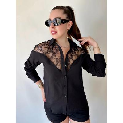 Kadın Püskül Detay Poplin Gömlek Bluz Fırsat Ürün