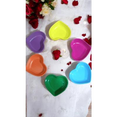 Kahve Yanı Sunumluk Kalp Tasarımlı Drajelik Lokumluk 6 Adet Kase