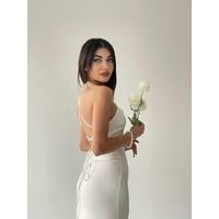 Kaitlyn Sırt Dekolteli V Yaka Yırtmaçlı Elbise