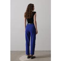Kemerli Havuç Pantolon - Saks