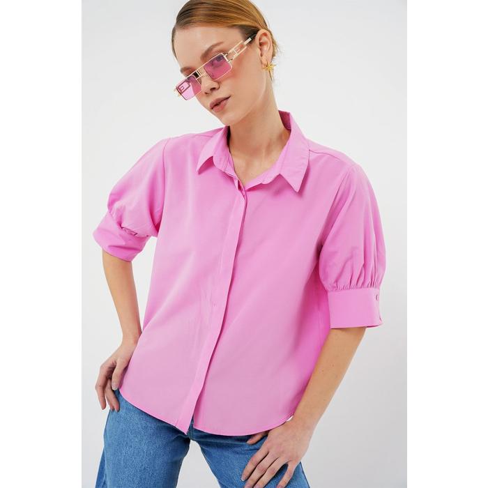 Kısa Kol Gömlek 20312 - Pembe