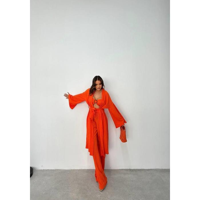KRINKILL BÜSTİYER-PANTOLON-KİMONO TAKIM - Orange