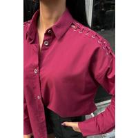 Kuşgözü Ve Biye Detaylı Poplin Gömlek 3419